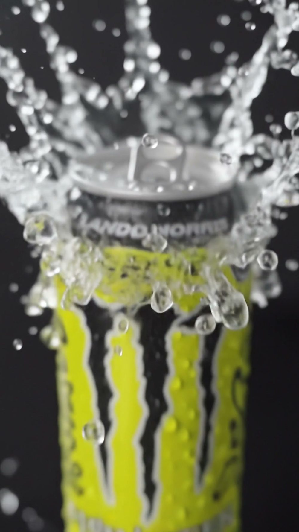 Liquid bursting out of the opened can
